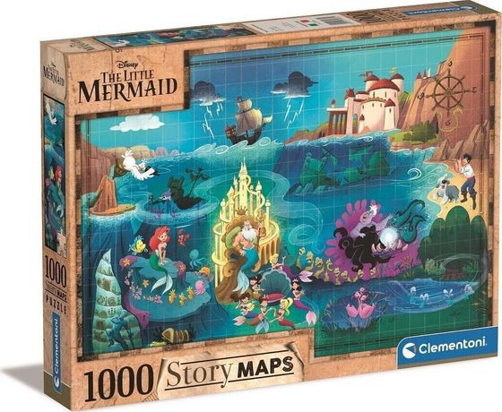 Пазл Clementoni 1000 деталей Story Maps Русалочка