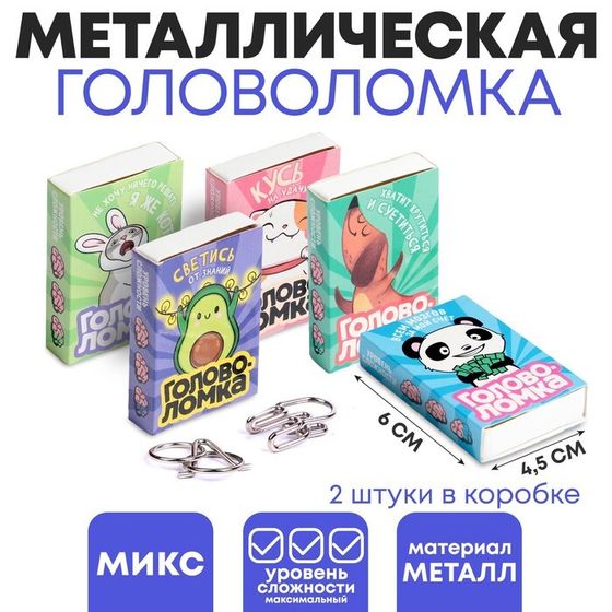 Головоломка «Прокачай мозги» металл, МИКС