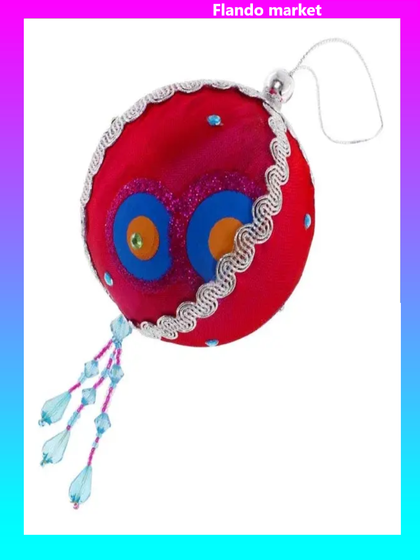 !09 Набор елочных шаров (набор 3 штук) «MARKO FERENZO Шикарная », d=9 см, флок цвет лазурь