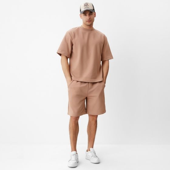 Футболка мужская из органического хлопка MINAKU REGULAR FIT: цвет бежевый, р-р 50