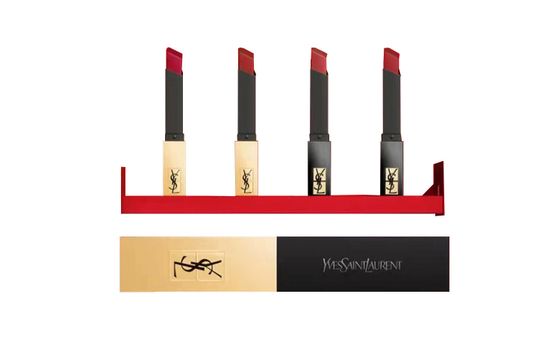 SAINT LAURENT 4-Pack Of Unbridled Red Makeup Mini Gold Bars In A Gift Box Makeup Sets Waterproof Long-Lasting Makeup