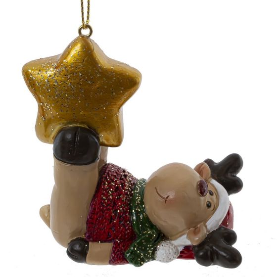 Фигурка декоративная подвесная &quot;Олень&quot;, L4,5 W3 H8 см, 4в.