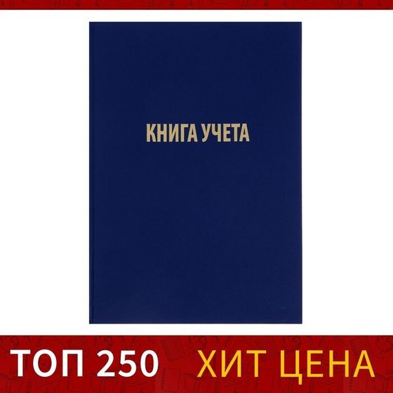 Книга учета, 96 листов, обложка бумвинил, блок ГАЗЕТНЫЙ, клетка, цвет синий