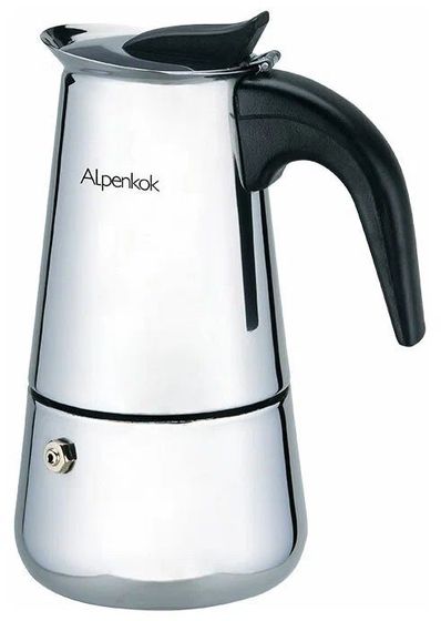 Кофеварка гейзерная Alpenkok AK-802 (6 порций) серебристый