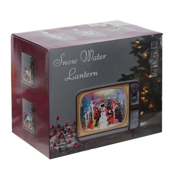 Изделие декоративное &quot;Телевизор&quot; (подсвет,вьюга,музыка, LR14х3 н/п +USB 100 см), L21 W12 H17 см