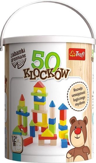 Trefl TREFL Zabawka drewn.50Blocks MULTI FSC 61687