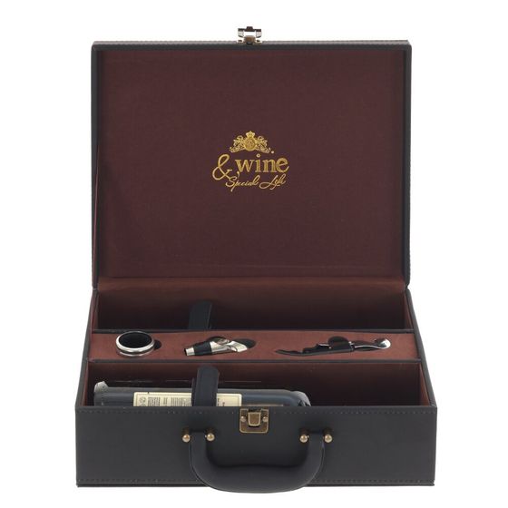 Шкатулка для бутылок с набором сомелье, Д34,5 Ш26,5 В11,5 см