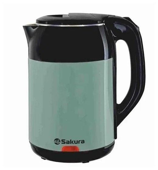 Чайник электрический Sakura SA-2168BGR 1.8л 1800Вт черный/зеленый
