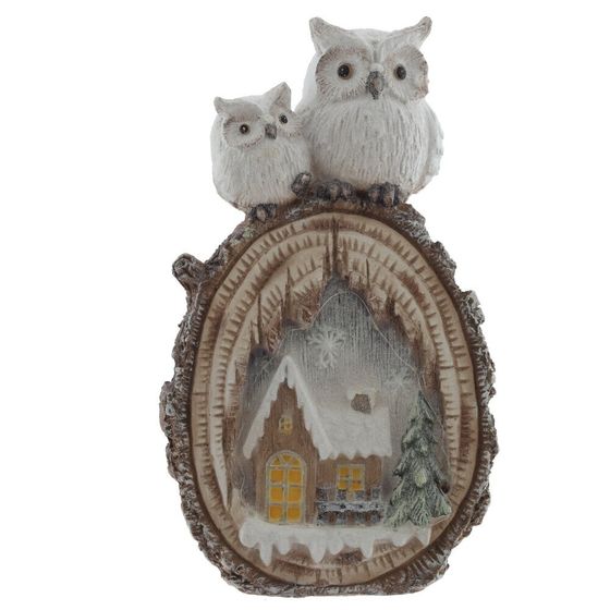 Фигурка декоративная "Совы" (подсветка, 3xAA, н/п), L30 W11 H53 см