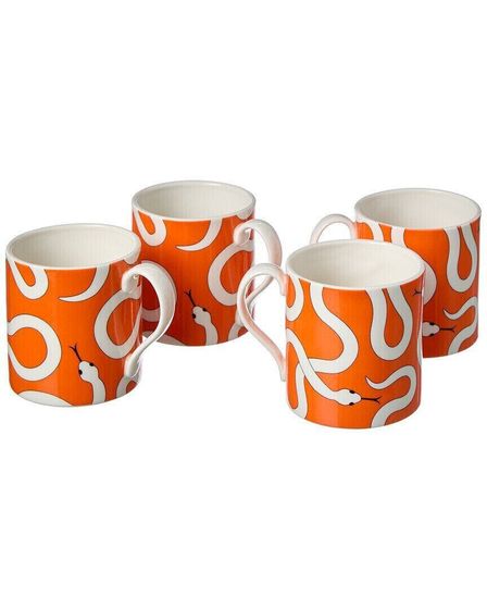 Jonathan Adler Set Of 4 Eden Mugs Orange