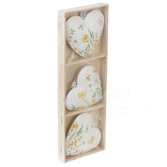 Набор из 3-х изделий декоративных подвесных &quot;Сердце&quot; (6,5*1*6,5), L21 W1,5 H7 см