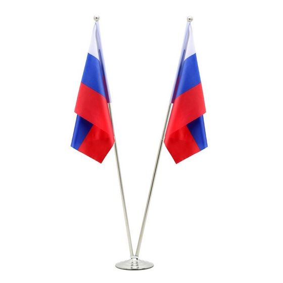 Флагшток напольный двойной 2 метра, выдвижной, платформа d=30 см