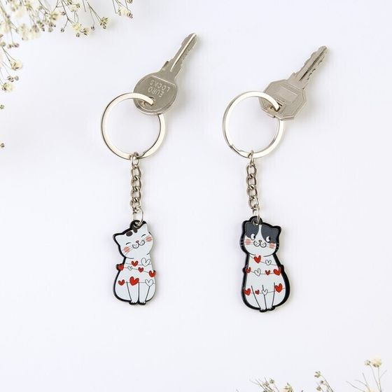 !09 Брелок для ключей парный «ЗаМУРчательная любовь», акриловый, 13,3 х 8