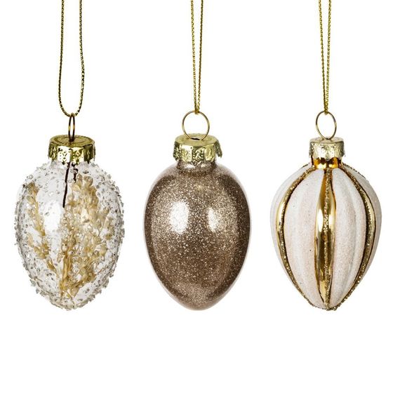 Набор из 3-х изделий декоративных подвесных &quot;Яйцо пасхальное&quot; (4,5*8), L13 W7,5 H5 см