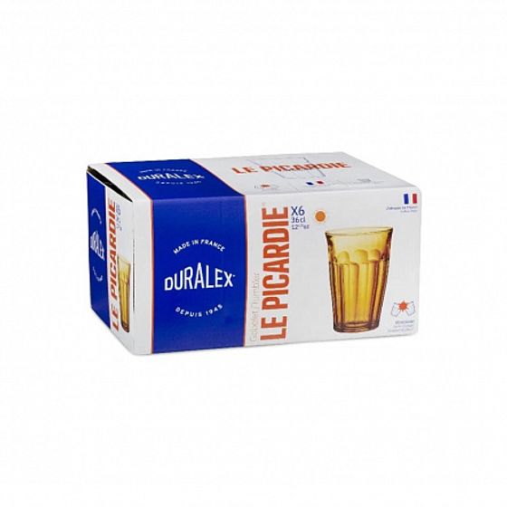 Набор стаканов французских PICARDIE AMBER 6шт 360мл