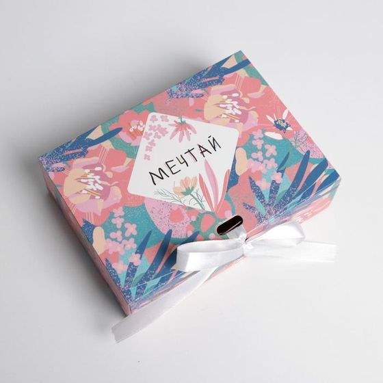 !09 Коробка складная (набор 3 штуки) двухсторонняя «Цветы», 16,5 × 12,5 × 5 см.