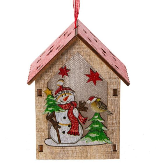 Изделие декоративное подвесное &quot;Домик&quot; с подсветкой, L5,5 W5 H9 см, 2в.