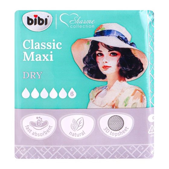 Прокладки для критических дней «BiBi Classic Maxi Dry», 10 шт.