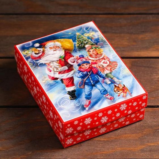 !Подарочная коробка сборная 4 штуки "Зимние забавы", 16,5 х 12,5 х 5,2 см