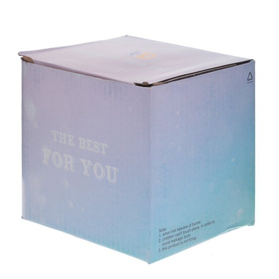 Кружка с крышкой и ложкой, 300 мл, L12 W8 H10 см, дизайн микс