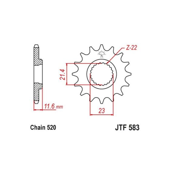 Звезда ведущая JT sprockets JTF583-13, цепь 520, 13 зубьев