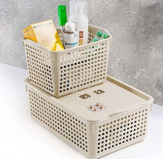 Корзинка ЛОФТ 3.8л с крышкой латте