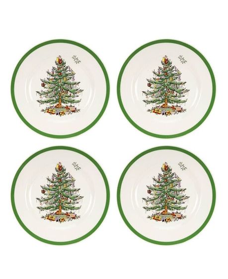 Christmas Tree Salad Plate, Set of 4