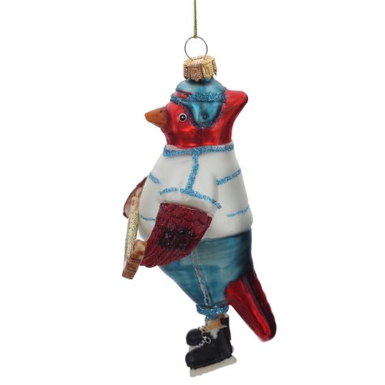 Украшение новогоднее "Птица-хоккеист", L10,5 W7 H14,5 см