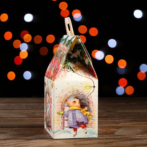 !09 Подарочная новогодняя коробка (комплект 10 штук) «Новогодние Кролики», для сладких подарков, 9.1×7×15.7 см