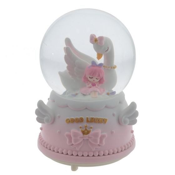 Фигурка декоративная &quot;Девочка с лебедем&quot; в стекл шаре (муз, подсвет, 2xAAA н/п), D8 см, Д9 Ш9 В13 см