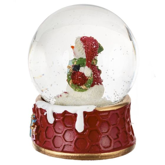 Фигурка декоративная &quot;Дед Мороз/Снеговик&quot; в стекл шаре, L7,5 W7,5 H8,5 см, 2в.