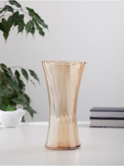 Ваза «Агнес», талия, 19.5×10 см, стекло, коричневая