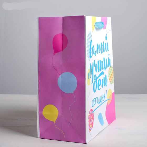 !НАБОР 2 ШТУКИ - Пакет ламинированный вертикальный «Самый лучший день сегодня!», ML 23 × 27 × 11,5 см