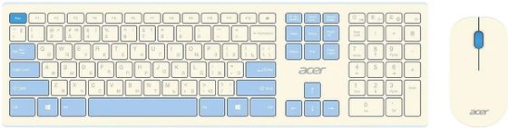 Клавиатура+мышь Acer OCC205  беспроводной белый/голубой (ZL.ACCEE.00C)