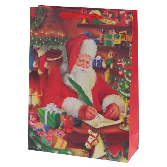 Пакет подарочный (бумага 210г/м2, блок микс 12шт), L30 W11 H41 см, 4в.