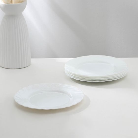 Десертные тарелки Luminarc TRIANON, d=20 см, набор 6 шт., стеклокерамика, белые