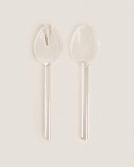 Set of borosilicate salad servers (set of 2)