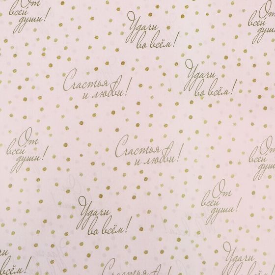 !09 Бумага (набор 2 листа) упаковочная глянцевая "Пожелания", двусторонняя, 50 × 70 см.