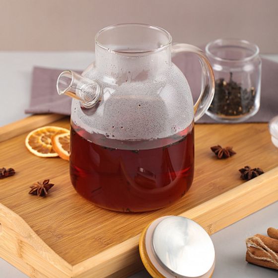 Чайник заварочный PURE 1800мл с бамбуковой крышкой