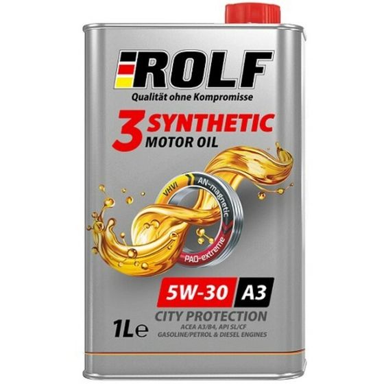 Масло моторное Rolf 5W30, 3-Synthetic, A3/B4, синтетическое, 1 л