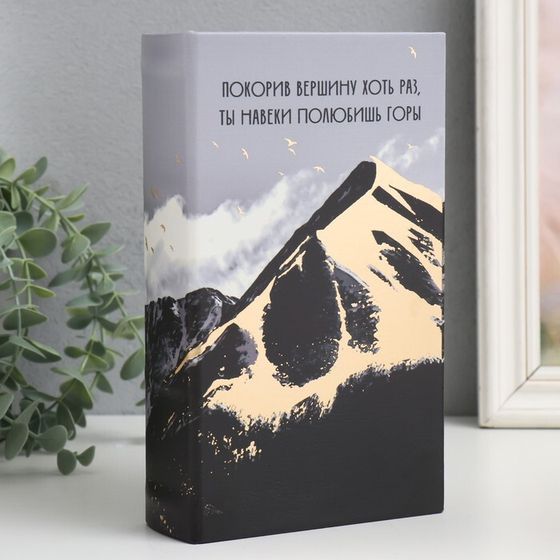 Шкатулка книга-сейф «Горы», дерево, искусственная кожа, 21×13×5 см