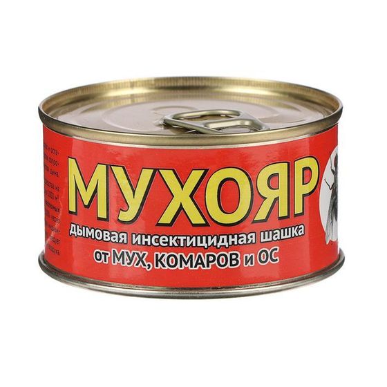 Дымовая инсектицидная шашка Мухояр от мух, комаров и ос, 100г