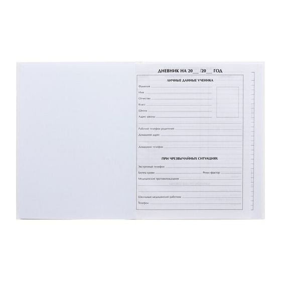 !Дневник универсальный для 1-11 классов, &quot;Белый&quot;, твердая обложка 7БЦ, глянцевая ламинация, 40 листов