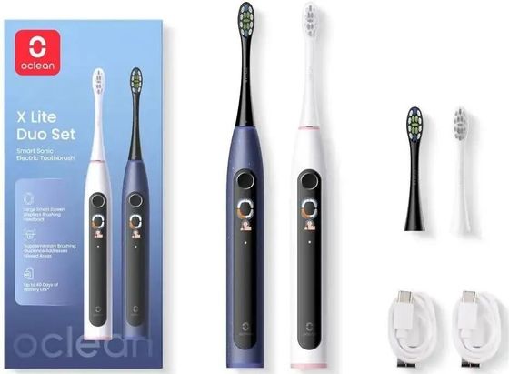 Зубная щетка Oclean X Lite Duo Set N1801 синий/серый насадок: 2шт (C01000691)