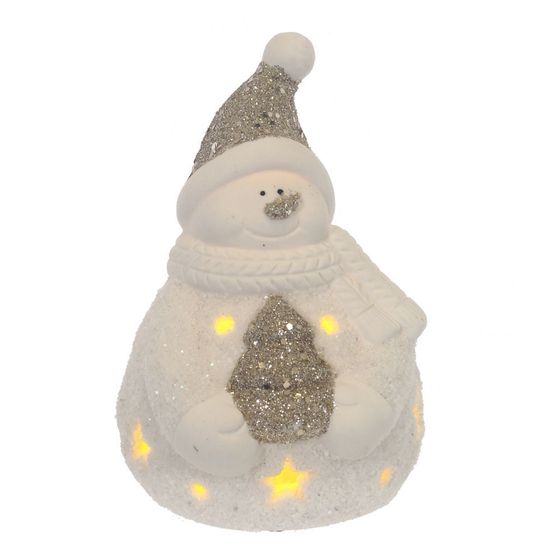 Фигурка декоративная &quot;Снеговик с подсветкой&quot; (2xLR44), L6 W7 H10 см, 2в.