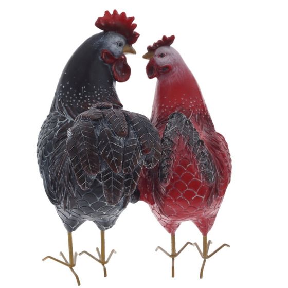 Фигурка декоративная &quot;Петух с курицей&quot;, L16 W15,5 H20 см