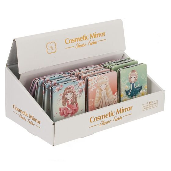 Зеркало карманное, Д6 Ш8,5 В1 см, 4в.