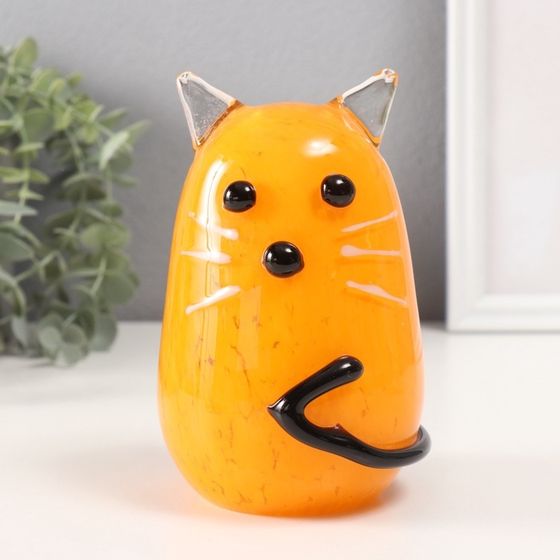 Сувенир стекло &quot;Рыжий котик&quot; 9х9х16 см