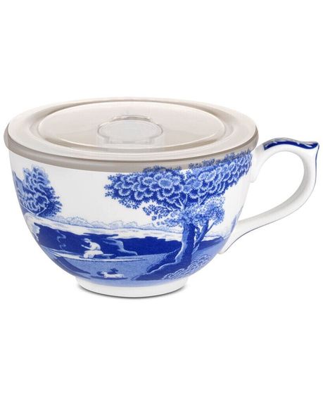 Blue Italian Jumbo Cup with Lid