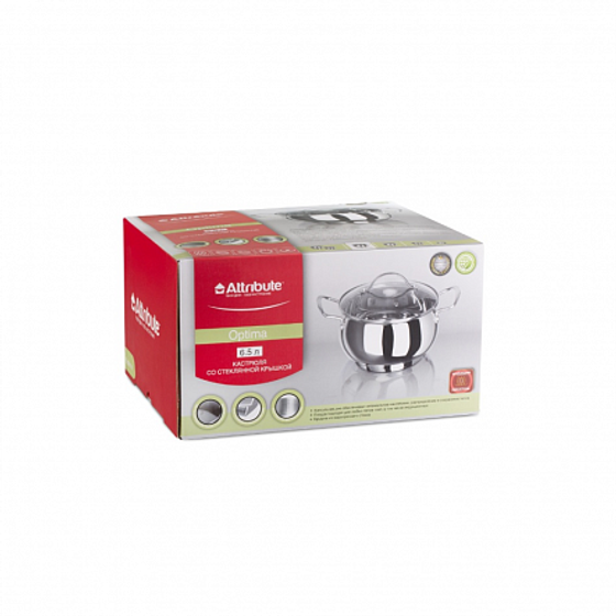 Кастрюля с крышкой OPTIMA 6.5л